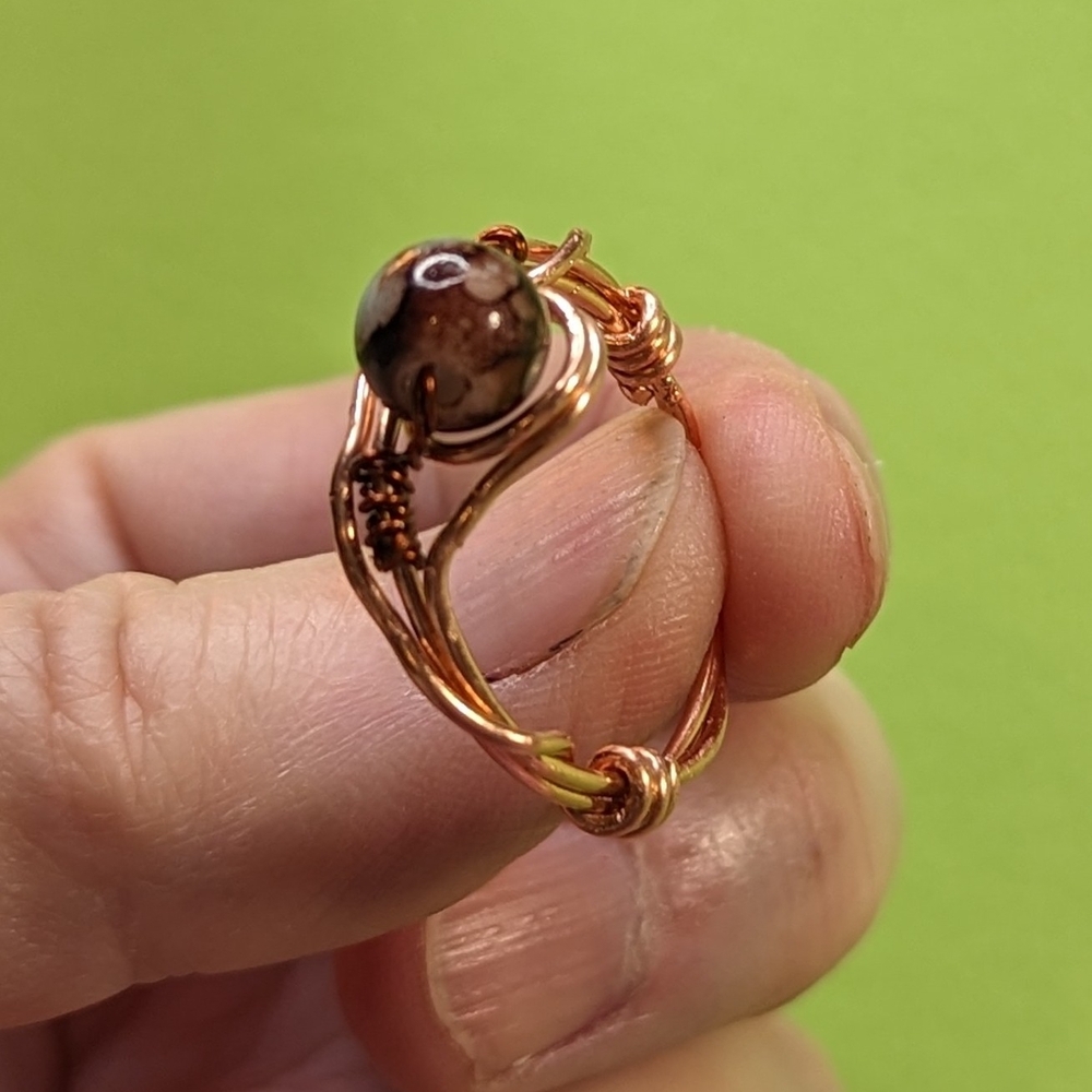 Elegant Copper Wire Wrapped Ring